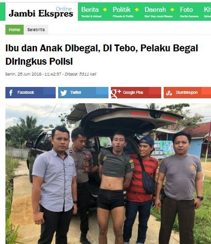 hoaks foto penangkapan perampok toko emas di pasar simpang limun medan