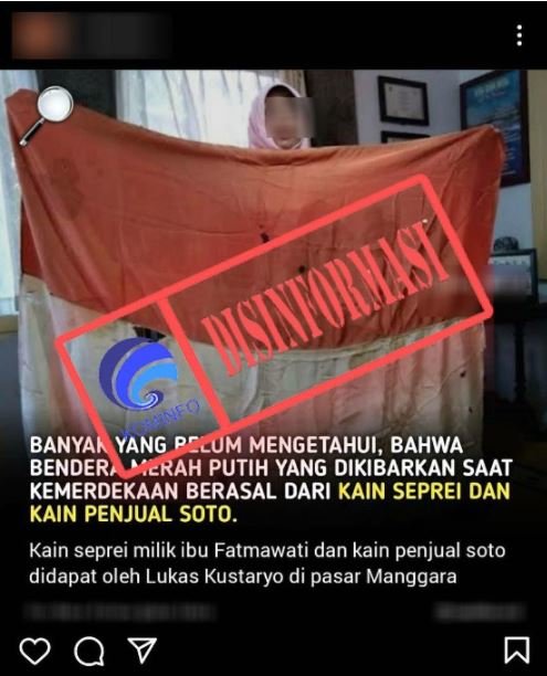 kabar bendera merah putih dibuat dari kain seprei