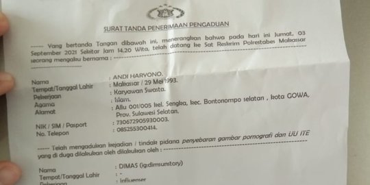 Selebgram di Sulsel Dilaporkan ke Polisi Gara-Gara Unggahan Diduga Tidak Senonoh