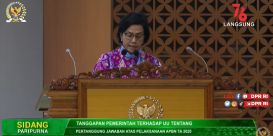 Sri Mulyani Sebut Kontraksi Ekonomi RI 2020 Lebih Baik Dibanding Negara ASEAN dan G20