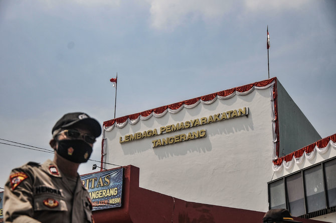 suasana lapas kelas i tangerang pasca kebakaran