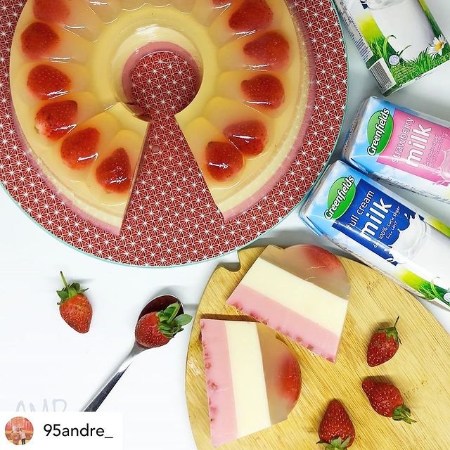 resep puding strawberry
