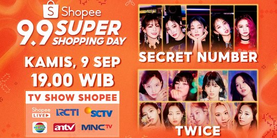 SECRET NUMBER & TWICE Siap Tampil Malam Ini di Shopee 9.9 Super Shopping Day TV Show