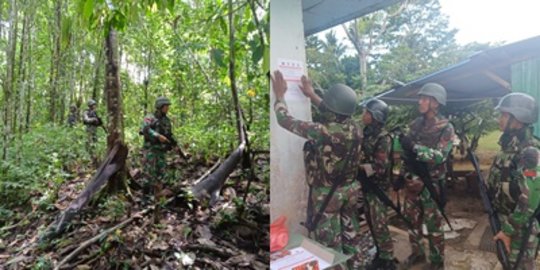 Pasukan TNI Bersenjata Lengkap Membelah Hutan Belantara Buru KNPB di Papua Barat