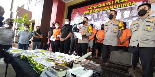 6 Tersangka Dibekuk, 25 Kg Sabu dan 37.000 Butir Inex Gagal Beredar di Samarinda
