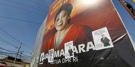 Baliho Puan Maharani di Klaten Ditempeli Poster Munir