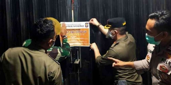 Satpol PP Tindak Dua Tempat Hiburan di Cilandak Karena Langgar PPKM