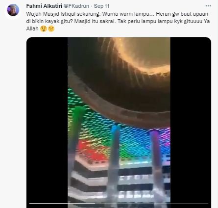 viral lampu masjid istiqlal warna warni