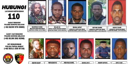 Kapolda Papua Barat Perintahkan Foto DPO KNPB Serang Posramil di Maybrat Disebar