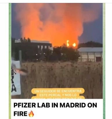 disinformasi pabrik pfizer di madrid terbakar