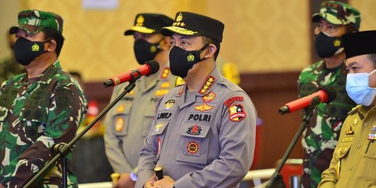 Rakor Covid-19 di Jambi, Kapolri Apresiasi Penurunan Level PPKM