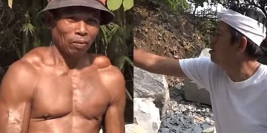 Pria Pemecah Batu Usia 62 Tahun Berotot Kekar, Dedi Mulyadi Sebut Samson