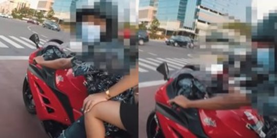 Pria Ini Tersenyum, Saat Bang Jago Sambil Naik Motor Ninja Hina Motor Aprilia RSV4 RF