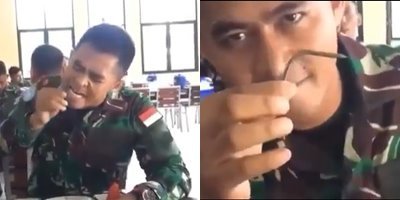 dikira awalnya mau makan semangka ternyata tentara ini beraksi tak biasa