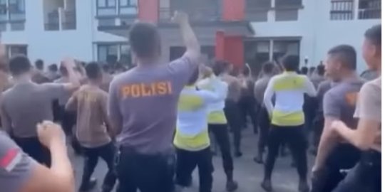 Video Polisi Lagi Senam, Goyangannya Lihai Banget Jadi Sorotan