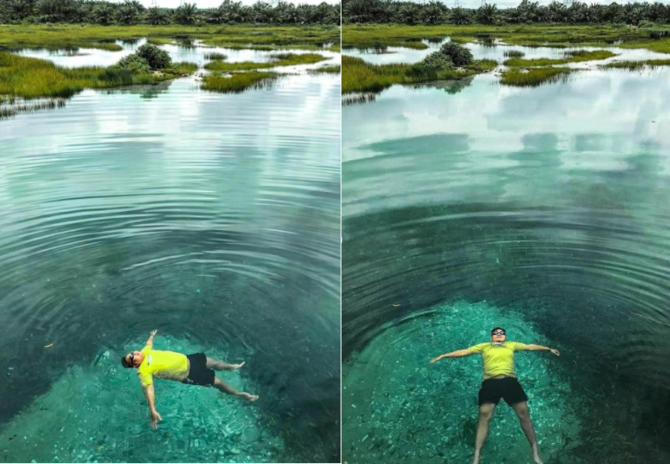 mengunjungi pantai kodok di langkat rawa dengan air jernih yang jadi objek wisata