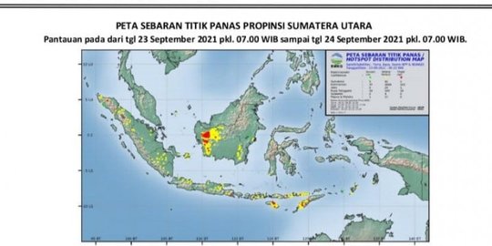 BMKG: 18 Titik Panas Terpantau di Sumut