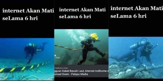 CEK FAKTA: Hoaks Foto Diklaim Perbaikan Kabel Telkom di Bawah Laut