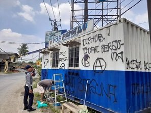 vandalisme di pos pantau dishub kabupaten tangerang