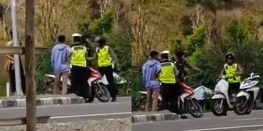 Viral Polisi Pukul Dan Tendang Pemotor Di Jalan Istilah Oknum Jadi Sorotan Merdeka Com