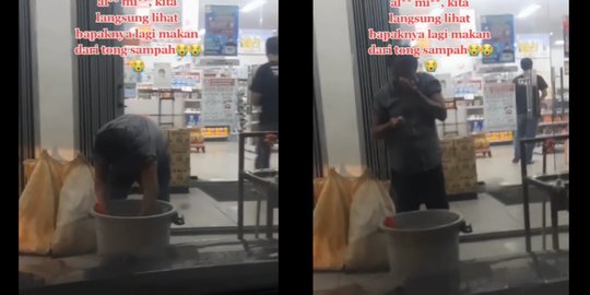 Potret Miris Kemiskinan di RI, Sedih Lihat Pria Ini Makan Langsung dari Tempat Sampah