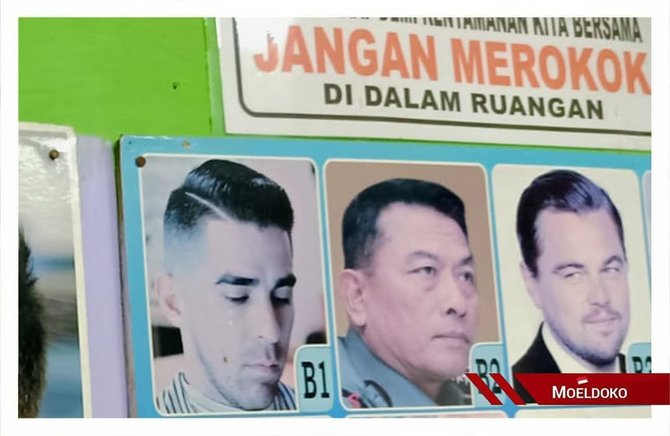 wajah jenderal moeldoko muncul di tempat cukur