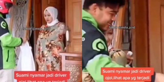 Bikin Baper, Aksi Suami Nyamar Jadi Driver Ojol untuk Antarkan Makanan Buat Istri
