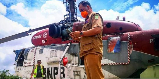 Lahan di Kampar Diduga Dibakar, Helikopter Water Bombing Dikerahkan