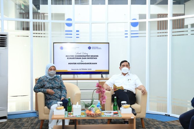 menaker ida fauziyah dan luhut binsar pandjaitan kunjungi blk samarinda