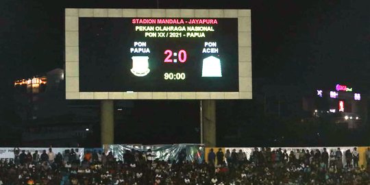 Kalahkan Aceh 2-0, Tim Sepak Bola Papua Rebut Medali Emas PON XX