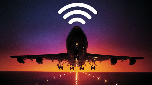 ilustrasi wifi di pesawat terbang