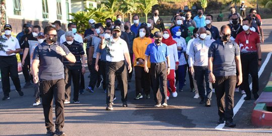 Ma'ruf Amin Olahraga di Manokwari, Didampingi Pangdam dan Gubernur