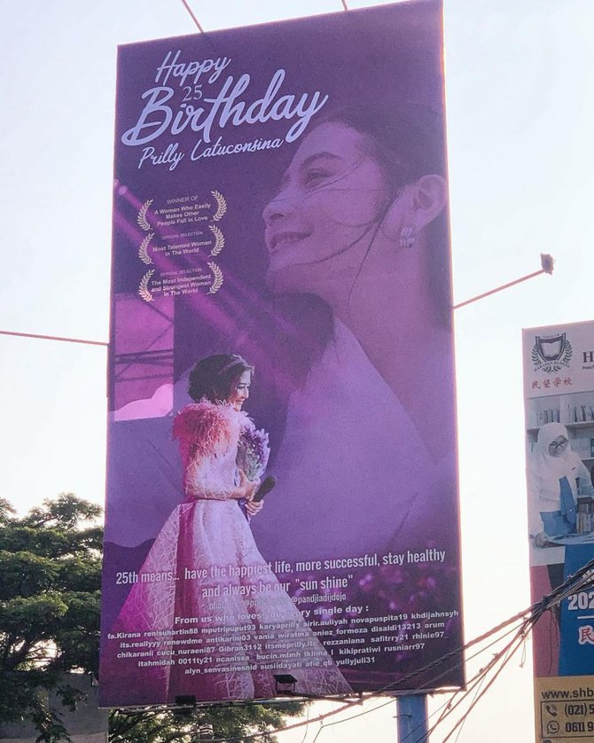 dapat ucapan lewat billboard ini 4 momen kejutan ulang tahun prilly latuconsina