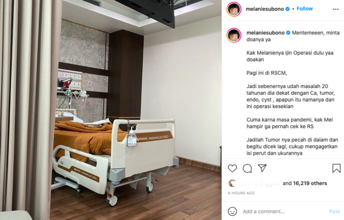 lebih dari 20 tahun menahan sakit melanie subono jalani operasi kembali akibat tumor