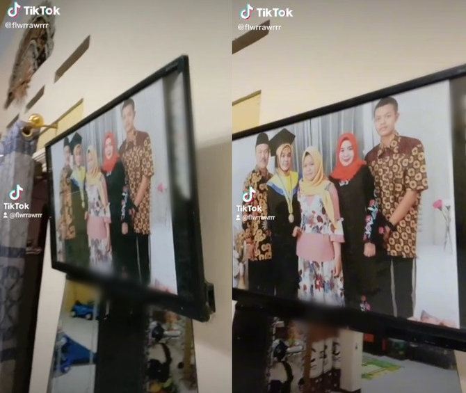 ayah ini buat bingkai foto wisuda pakai tv led