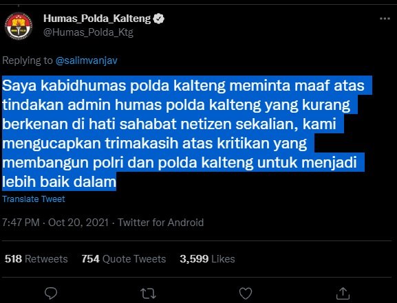 duduk permasalahan polisi 039gempur039 netizen via dm berawal dari kata 039mampus