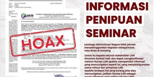 CEK FAKTA: Hoaks, Undangan Seminar Mengatasnamakan LAN RI