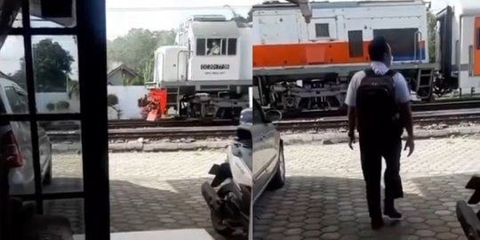 Video Masinis Siap Berangkat Kerja, Langsung Dijemput Kereta Sampai jadi Sorotan