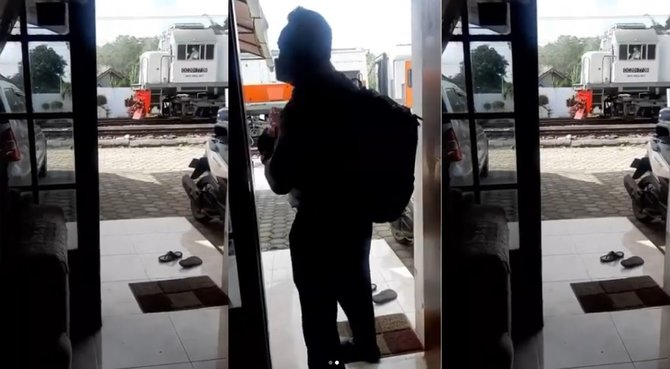 video masinis siap berangkat kerja langsung dijemput kereta