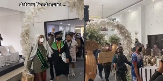 Datang ke Pernikahan Teman Kos, Penampilan Rombongan Pria Ini Ramai jadi Sorotan