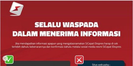 CEK FAKTA: Waspada Penipuan Giveaway Mengatasnamakan SiCepat Ekspres