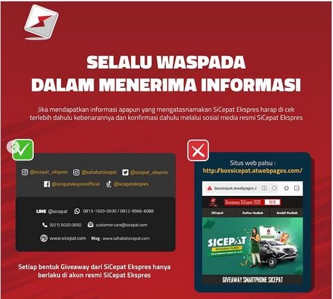 waspada penipuan giveaway mengatasnamakan sicepat ekspres