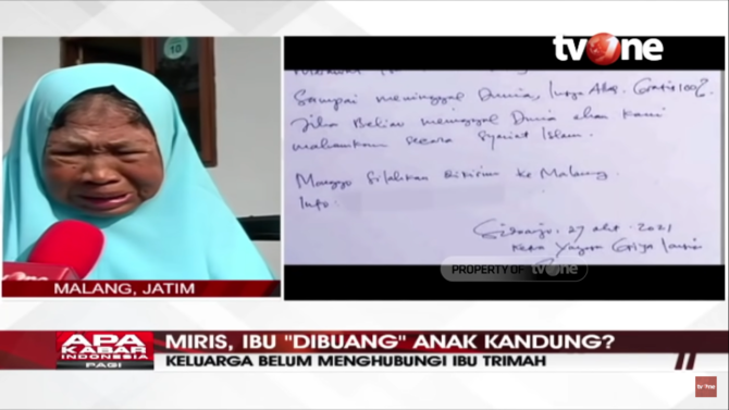 miris ibu kandung dibuang anak kandung