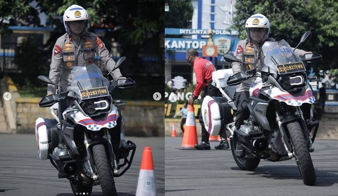 aksi keren jenderal bintang satu saat tunggangi moge