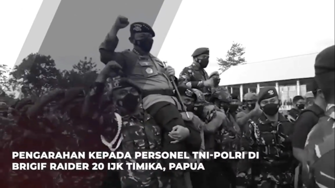 kapolri listyo digendong para tni