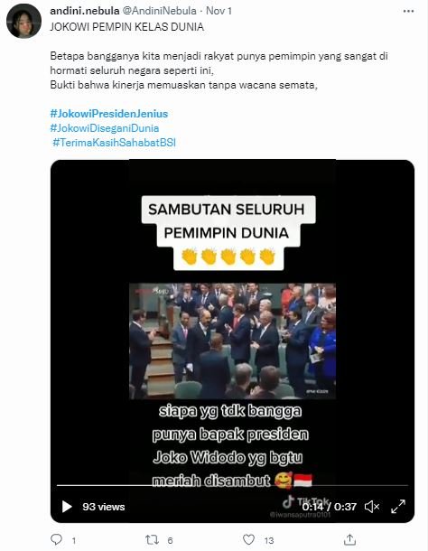 video presiden jokowi dapat sambutan tepuk tangan