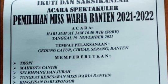 Flyer Pemilihan Miss Waria Banten Beredar, Pemilik Gedung Pastikan Hoaks