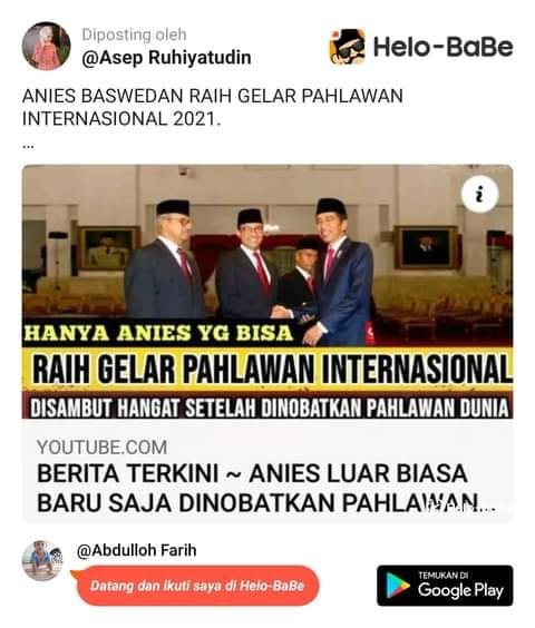 hoaks anies baswedan raih gelar pahlawan internasional 2021