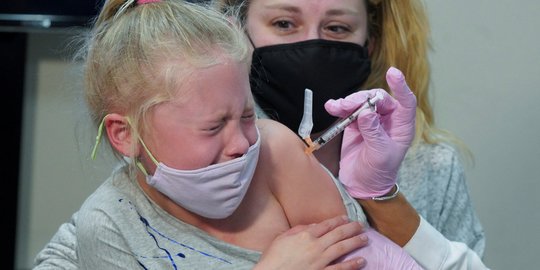 Reaksi Anak 5-11 Tahun di AS Saat Disuntik Vaksin Corona