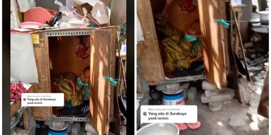 Pilu Nenek Penjual Kopi di Surabaya Tinggal di Lemari, Cara Tidurnya Bikin Sedih